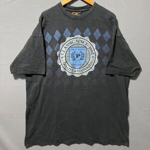 Phat Farm Classics Mens 2XL Black Graphic T-Shirt Argyle Crest Logo 1992 Tee